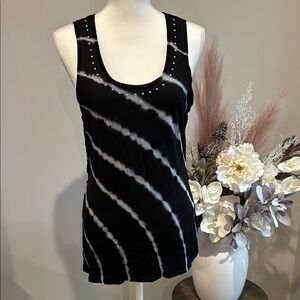 Black Tie-Dye Tank Top